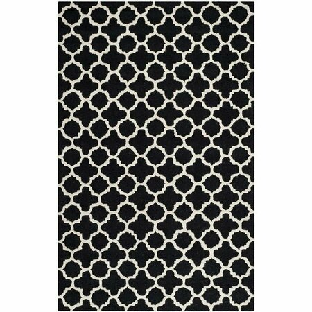 SAFAVIEH Cambridge Hand Tufted Medium Rectangle Rugs, Black and Ivory - 6 x 9 ft. CAM130E-6